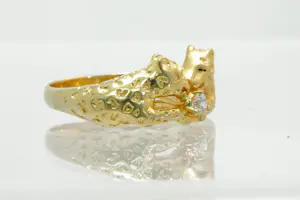 Buy 62 - Fraai 22 karaats geelgouden luipaarden ring? Bid from 440!