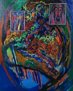 Willem Claassen - Acryl op doek, Zwerficonen VI - Ingelijst kopen? Bied vanaf 1!