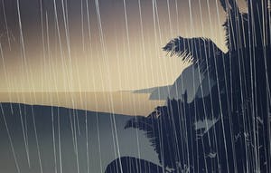 Jan Hendrix - Kustlijn in de regen, zeefdruk kopen? Bied vanaf 60!