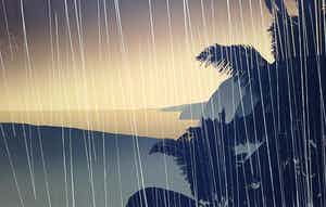 Jan Hendrix - Kustlijn in de regen, zeefdruk verkocht voor € 60!