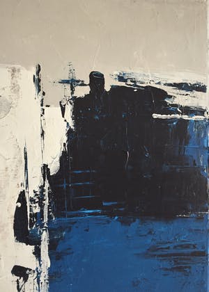 John Foppen - Composition In Blue Blue.........# K 05. XL . GROOT. kopen? Bied vanaf 189!