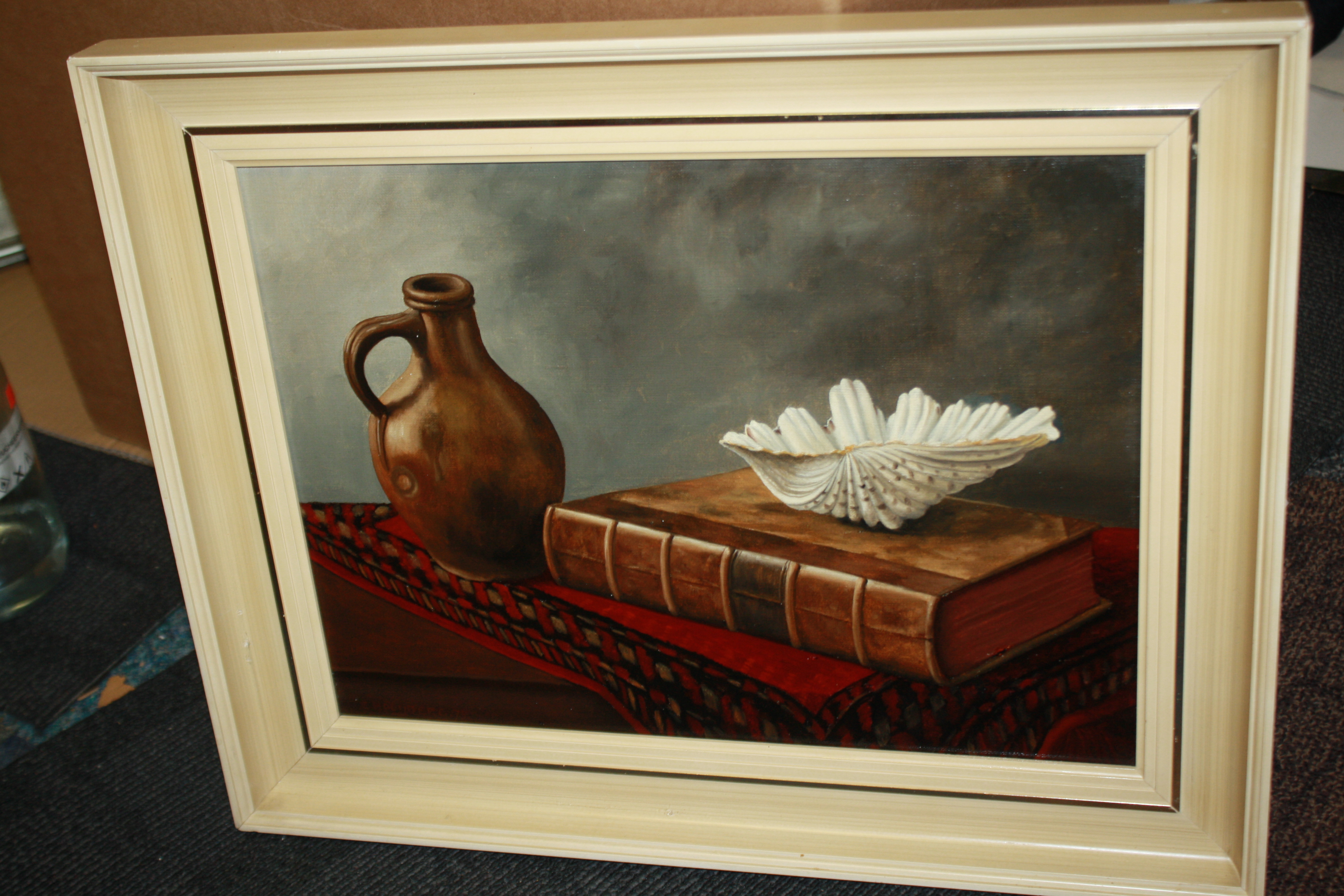 Elbert Hooijberg - Stilleven met schelp en boek verkocht voor € 149!