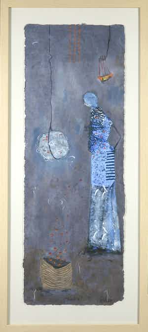 Liesbeth Rahder - Zeefdruk, Shanti II - Ingelijst verkocht voor € 50!