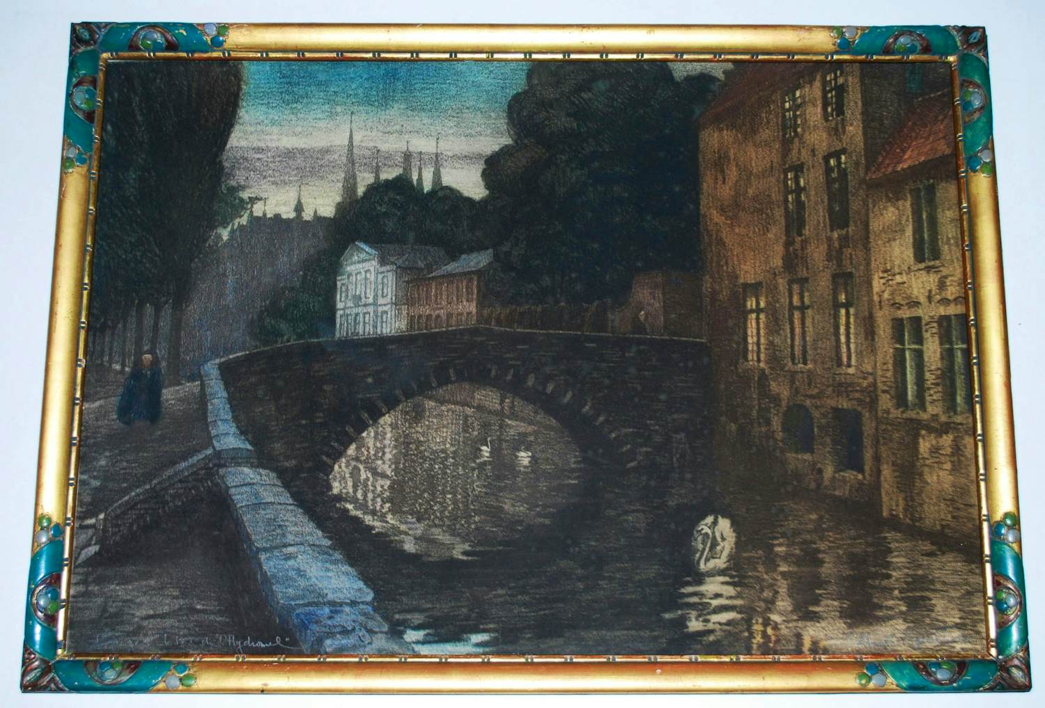 Albert Goethals - 2x Brugge: grote litho in een bijzondere lijst & ingelijste ets verkocht voor € 75!