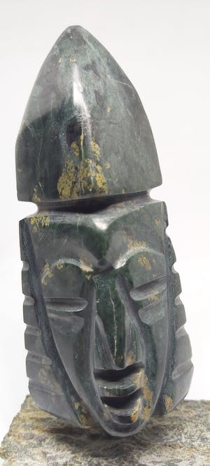 Niet of onleesbaar gesigneerd - Mexicaanse Sjamaan 2 gezichten groen marmer kopen? Bied vanaf 1!