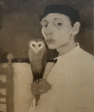 Jan Mankes - Originele Heliogravure - Zelfportret met Uil 1923 kopen? Bied vanaf 150!