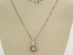 18k wit gouden collier met hanger met single cut geslepen diamant tot. 0.30ct kopen? Bied vanaf 550!