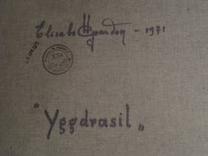 Niet of onleesbaar gesigneerd - Antwerpse Biennale - mythologisch olieverf "Yggdrasyl - de Levensboom" kopen? Bied vanaf 1!