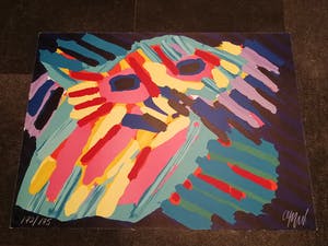 Karel Appel - 'Big Head Coming Down' - gesigneerde kleurenlithografie, editie 175, jaar 1978 kopen? Bied vanaf 500!
