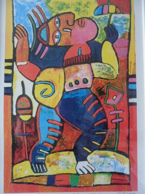 Clemens Briels - Zeefdruk, titel. 'Woman with Umbrella". kopen? Bied vanaf 75!