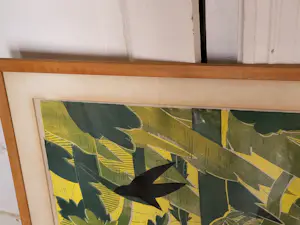 Jeanne Bieruma Oosting - Grote kleuren linosnede 'In het bos' kopen? Bied vanaf 300!