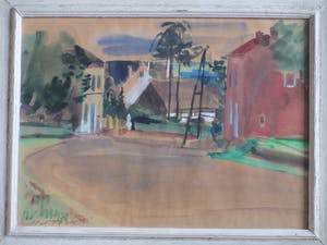 Hein Stork - Frans dorpsgezicht - Gemengde techniek kopen? Bied vanaf 45!