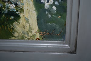 Theo Goedvriend - Zonnige mediterraanse scene met een bloeiende boom - olieverf kopen? Bied vanaf 350!