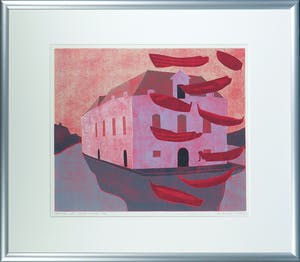 Henriette Boerendans - Houtsnede, Het Arsenaal - Ingelijst kopen? Bied vanaf 35!