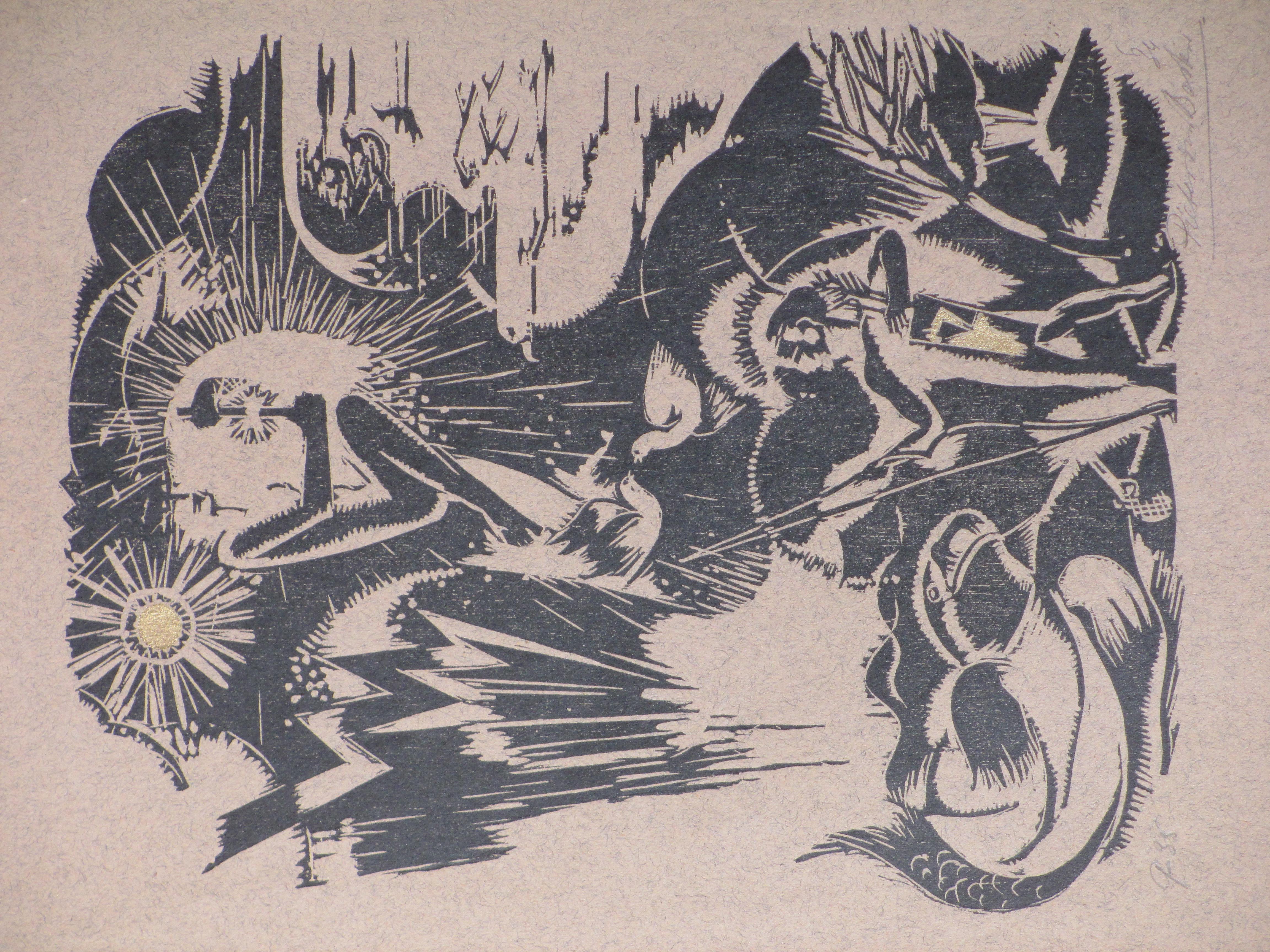 Pieter den Besten - Vredig Paradijs - Vergulde houtsnede kopen? Bied vanaf 40!