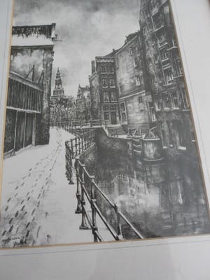 Bob Brobbel - Stadsgezicht van Amsterdam - Litho kopen? Bied vanaf 10!