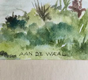 Lies Veenhoven - Steenfabriek aan de Waal - Aquarel kopen? Bied vanaf 40!