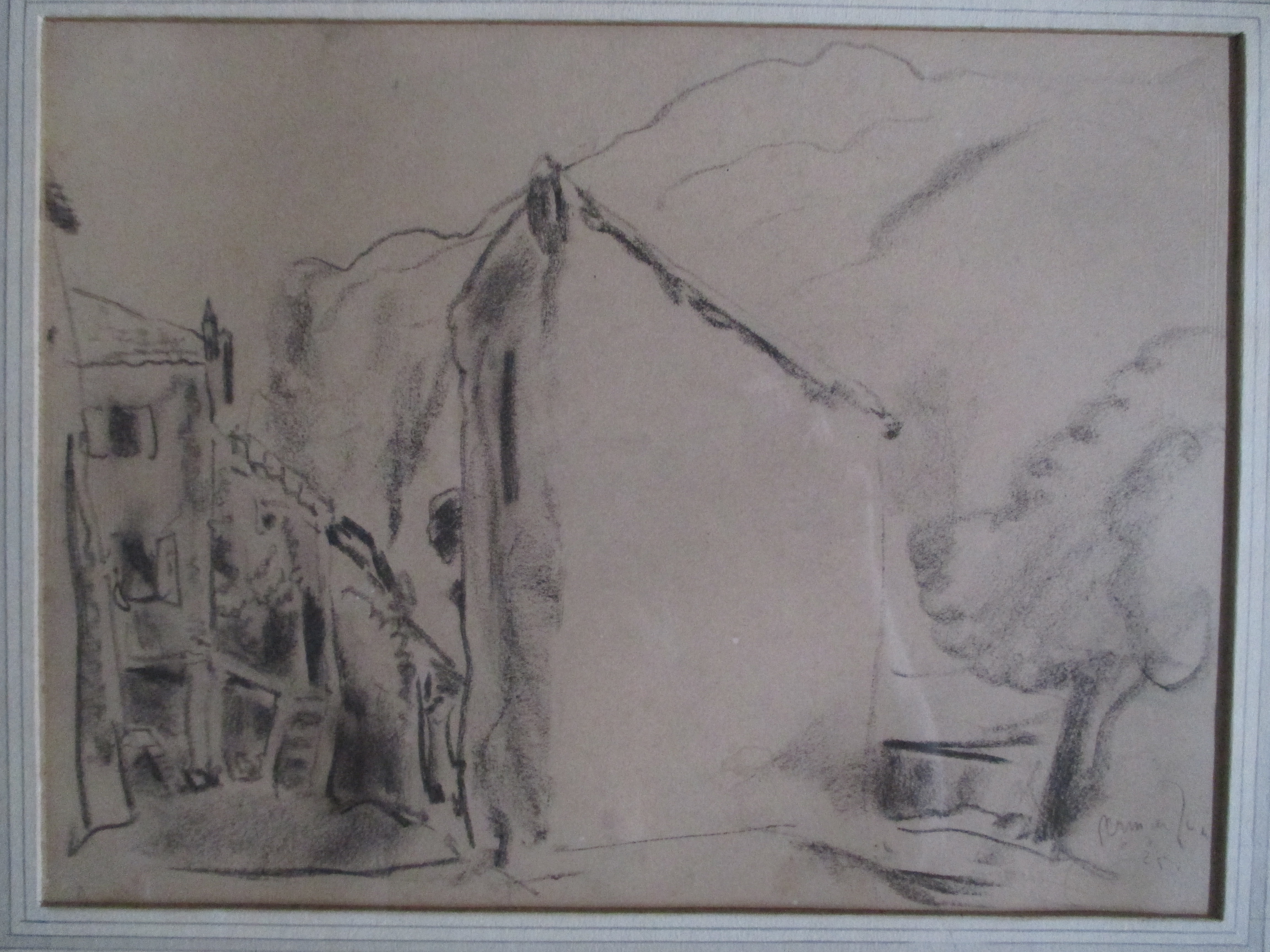 Germ de Jong - Ingelijste tekening 1925 verkocht voor € 50!