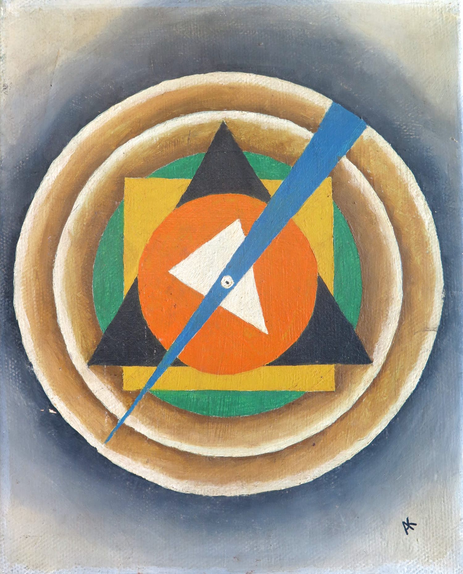 Niet of onleesbaar gesigneerd - Abstracte compositie, gesigneerd met monogram AK kopen? Bied vanaf 1!