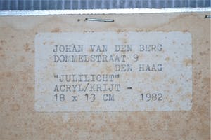 Johan van den Berg - .-.-. Juli licht .-.-. - acryl en krijt 1982 kopen? Bied vanaf 35!
