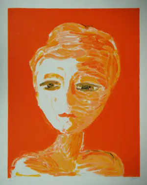 Virgilio Guidi - Volto Rosso - 1982 - Originele lithografie gesigneerd en genummerd kopen? Bied vanaf 120!