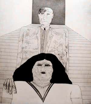 Kees Spermon - ets/aquatint: Permanent wave - 1968 verkocht voor € 1!