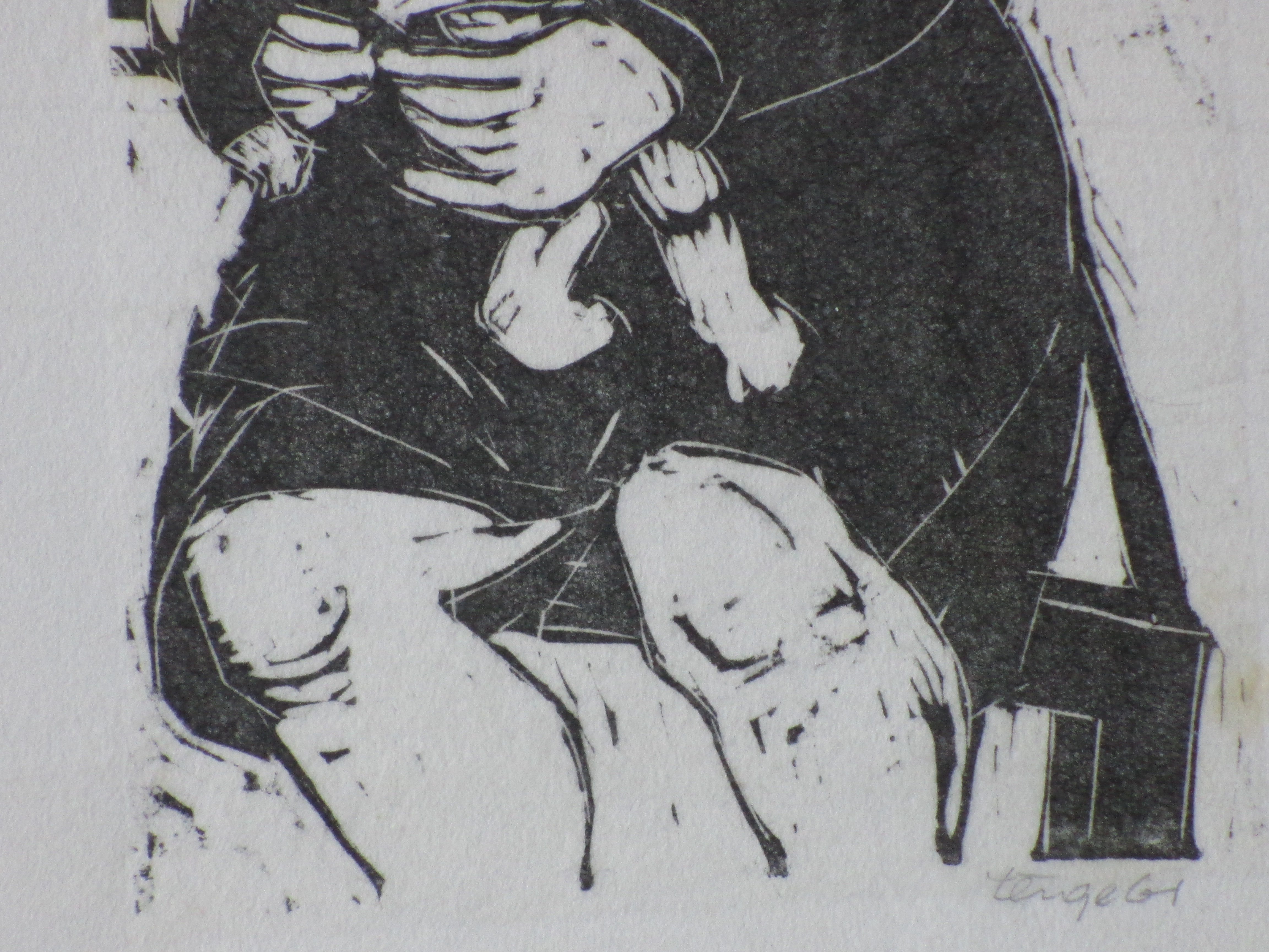 Niet of onleesbaar gesigneerd - Zogende moeder - Houtsnede kopen? Bied vanaf 1!