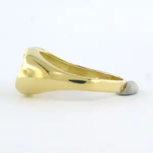 18k bicolor gouden ring bezet met single cut geslepen diamant tot. 0,14ct kopen? Bied vanaf 500!