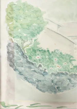 Niet of onleesbaar gesigneerd - Aquarel, Dorpsgezicht kopen? Bied vanaf 1!