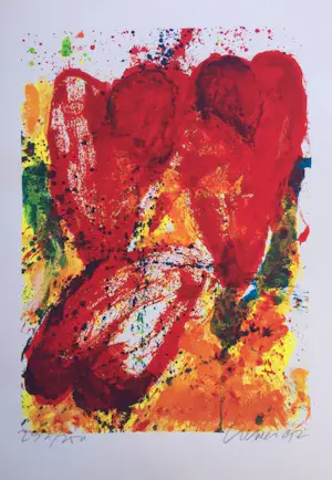 AcheterJan Cremer - Kleurenzeefdruk LES TULIPES ROUGE Handgesigneerd? Enchérissez de 175!
