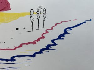 Henk Visch - kleurenlitho - zonder titel - 1994 (Incl passe-partout) kopen? Bied vanaf 125!