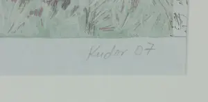 Csilla Kudor - Zeefdruk, Madchen im Feld - Ingelijst kopen? Bied vanaf 50!