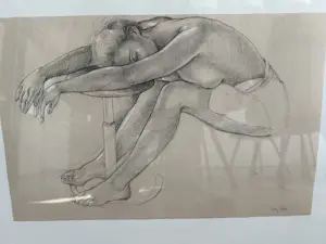 Francine van Hove - Vrouwelijk naakt leunend op kruk kopen? Bied vanaf 35!