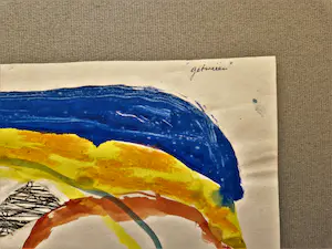 Pieter Holstein - Originele - 1964 - collage / aquarel / pastel "getweeën" gesigneerd kopen? Bied vanaf 49!