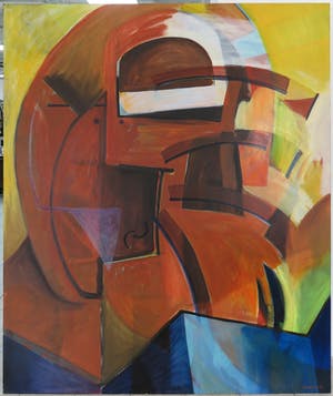 J.W.N. Besemer - Acryl op doek, Compositie (Zeer groot) kopen? Bied vanaf 1!