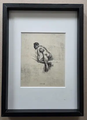 Felicien Rops - Seule. 1908. Ingelijst. kopen? Bied vanaf 89!