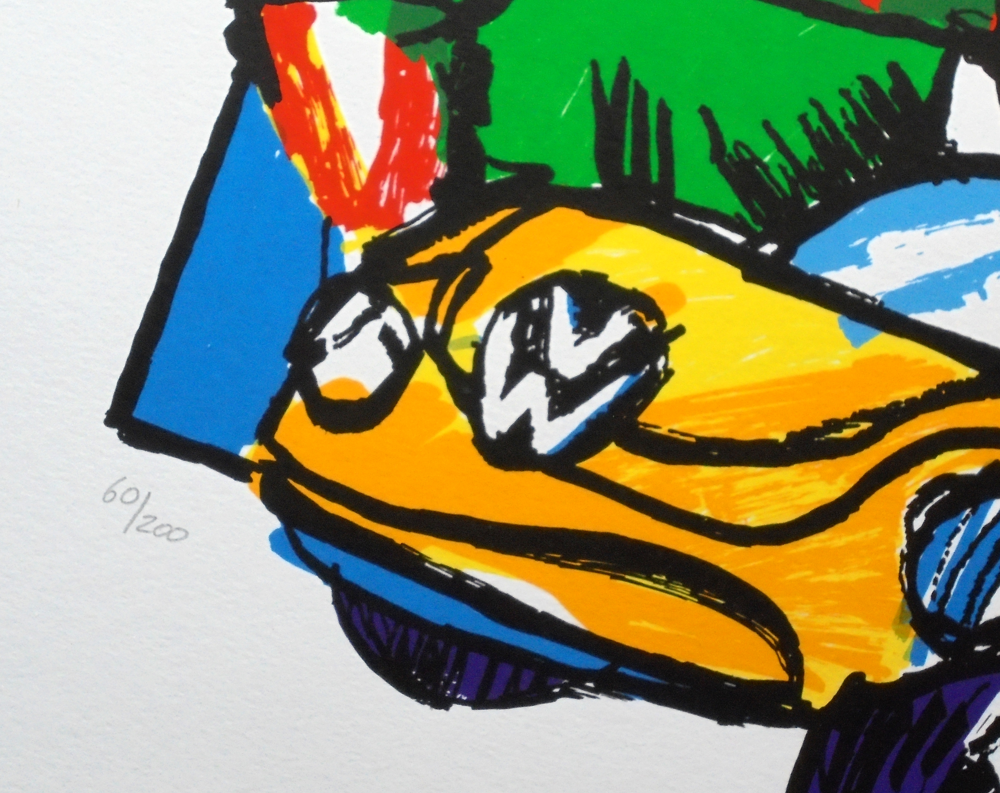 Herman Brood -  VW Beetle - Zeefdruk 1999 - handgesigneerd - oplage 200 kopen? Bied vanaf 175!