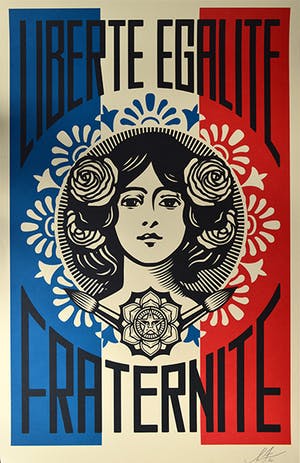 Buy Shepard Fairey - Liberté Egalité Fraternité? Bid from 1!