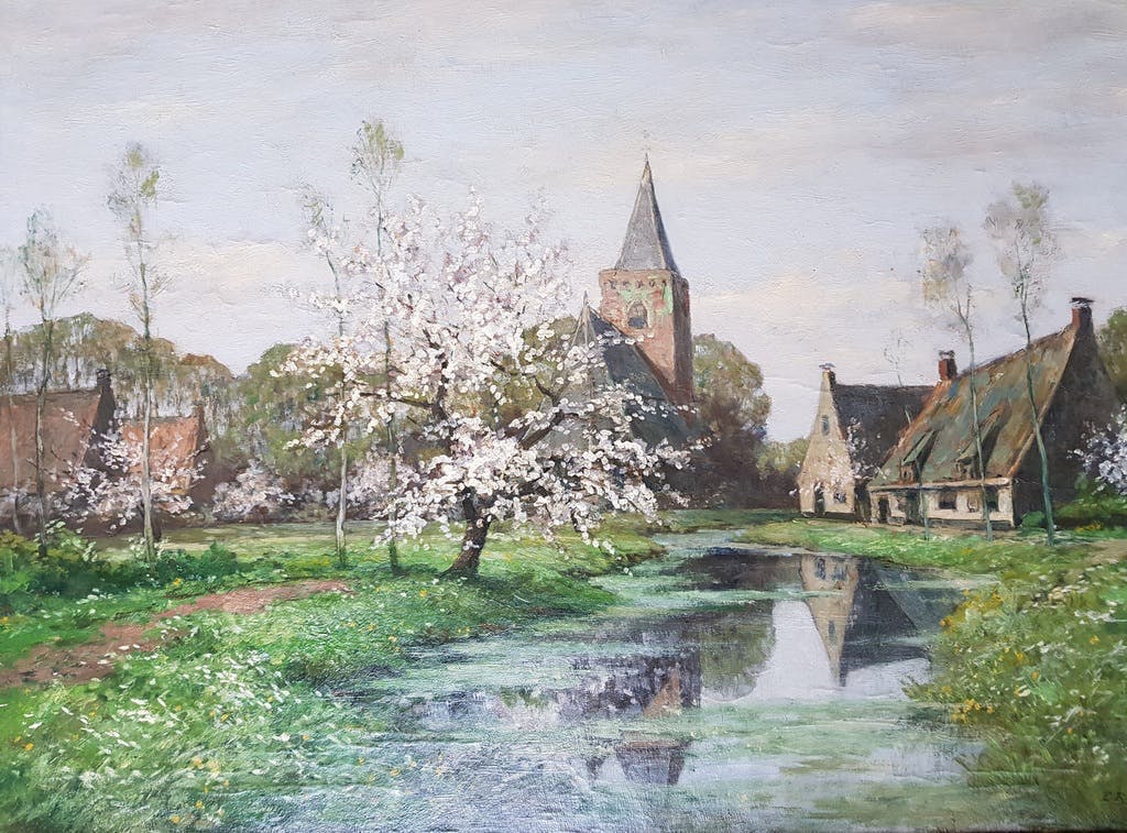 Egbert Schaap - Laatste keer! - olie op doek, Villa Nova Ankeveen verkocht voor € 325!