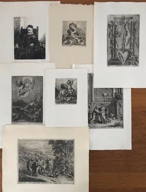 Buy Rembrandt van Rijn - Verschillende kunstenaars - Lot van 7 werken - begin vorige eeuw? Bid from 1!