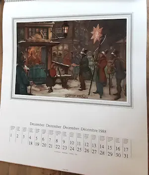 AcheterAnton Pieck - Bijzondere kleurrijke Jaarkalender 1988 (Origineel met copyright Anton Pieck)? Enchérissez de 20!