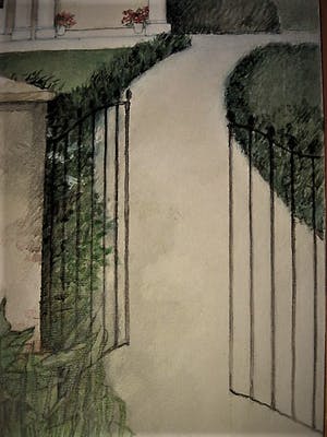 Niet of onleesbaar gesigneerd - Groot & intrigerend realistisch olieverf "het Witte huis" gesigneerd kopen? Bied vanaf 1!