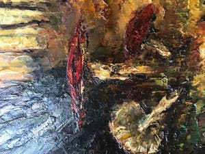 Peter Brouwer - Padestoelen in het bos olieverf op canvas kopen? Bied vanaf 75!