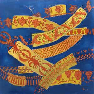 Valentin Bakardjiev - Olieverf op doek, Wild Carpet I (Groot) verkocht voor € 100!