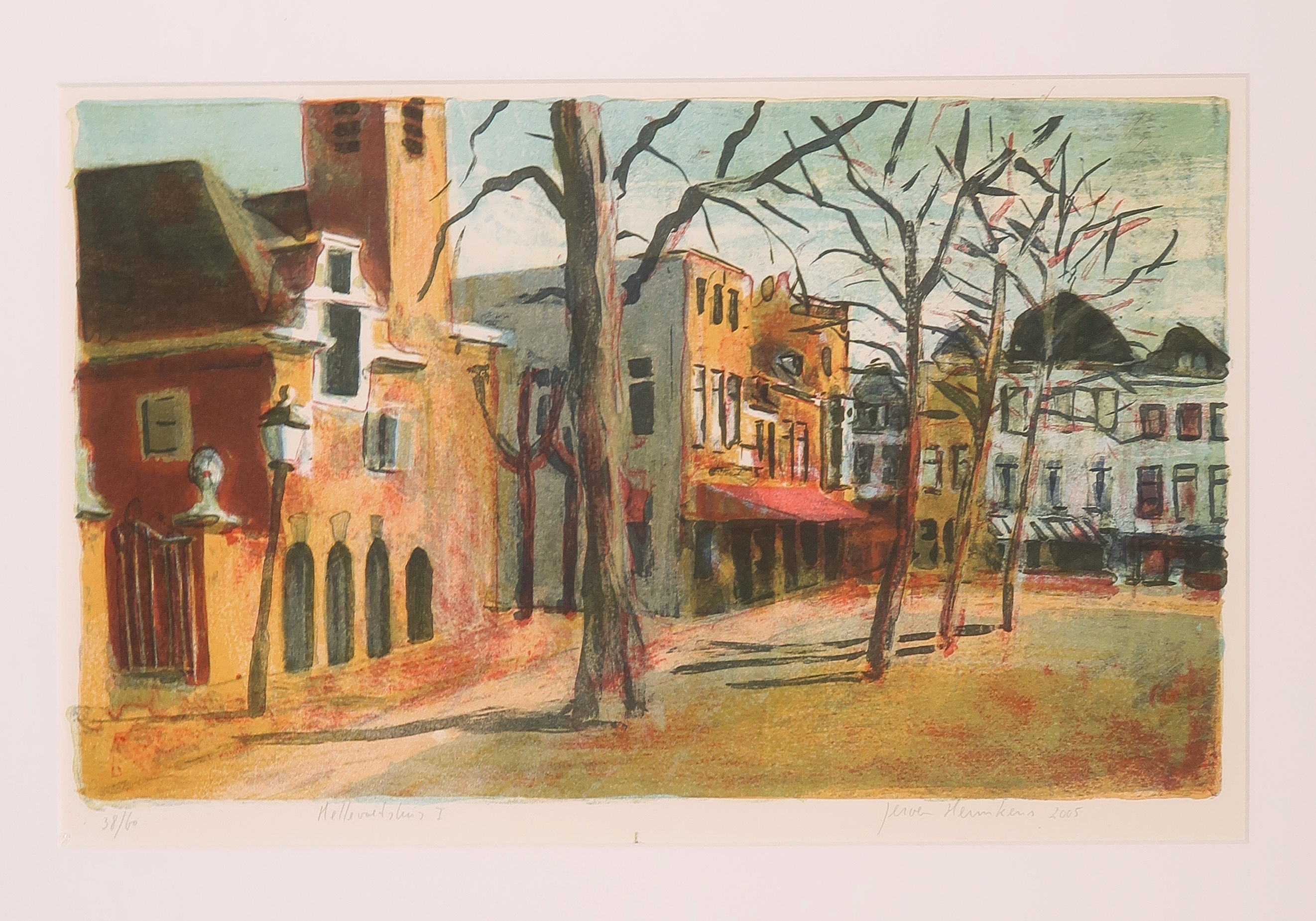 Jeroen Hermkens - Litho, Hellevoetsluis I - Ingelijst kopen? Bied vanaf 35!