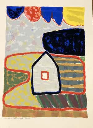 Harrie Gerritz - Het huis aan de rode landweg, zeefdruk verkocht voor € 40!