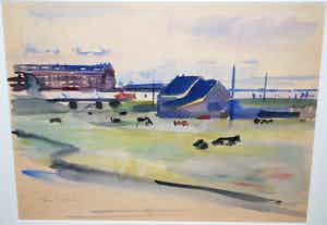 Hein Stork - Aquarel rond Amsterdam en daarbij een gesigneerd en genummerd boek verkocht voor € 90!