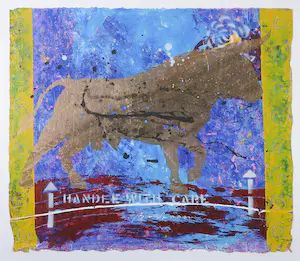 Leon Bosboom - Acryl op papier, Handle with care - Ingelijst kopen? Bied vanaf 1!