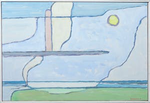 Paul Overhaus - Olieverf op doek, Langs het IJsselmeer - Ingelijst kopen? Bied vanaf 70!