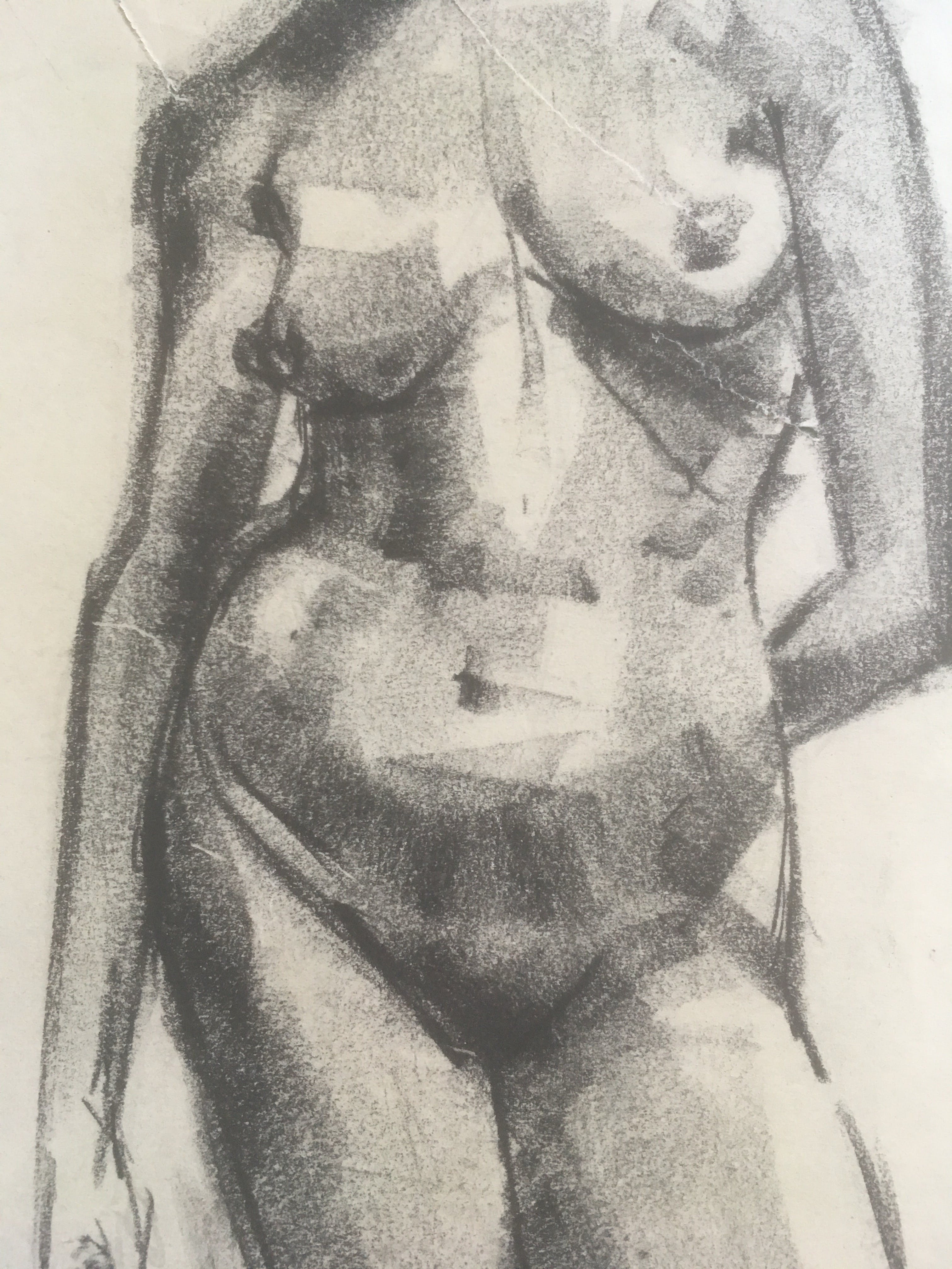 Niet of onleesbaar gesigneerd - Naakt Houtskool op papier kopen? Bied vanaf 1!